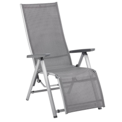 KETTLER CIRRUS SILVER-LINE RELAX - fotel z podnóżkiem (SREBRNY)